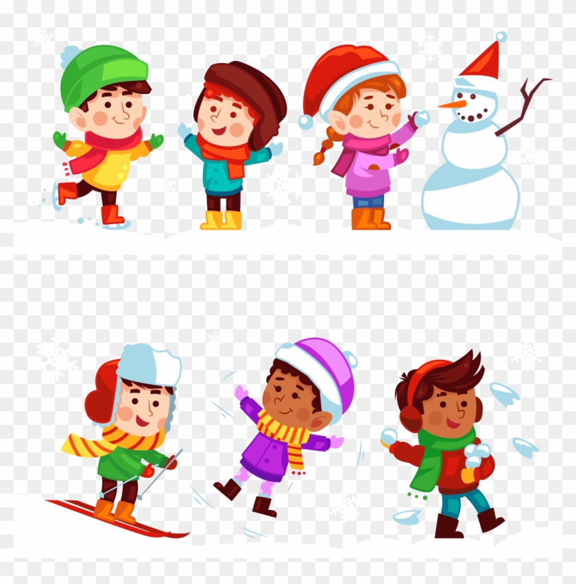 Winter Child Cartoon - أطفال يلعبون بالثلج كرتون #353353