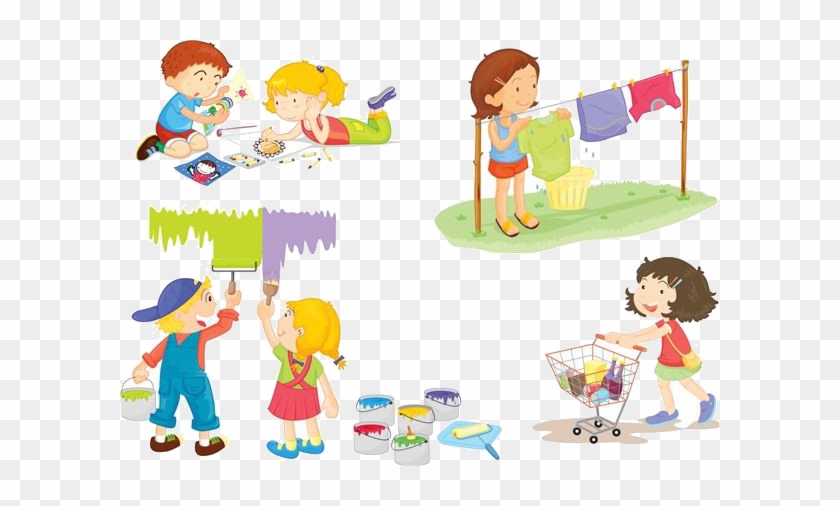 Kids Paint & Save Painting Illustration - Kids Paint & Save Painting Illustration #353366