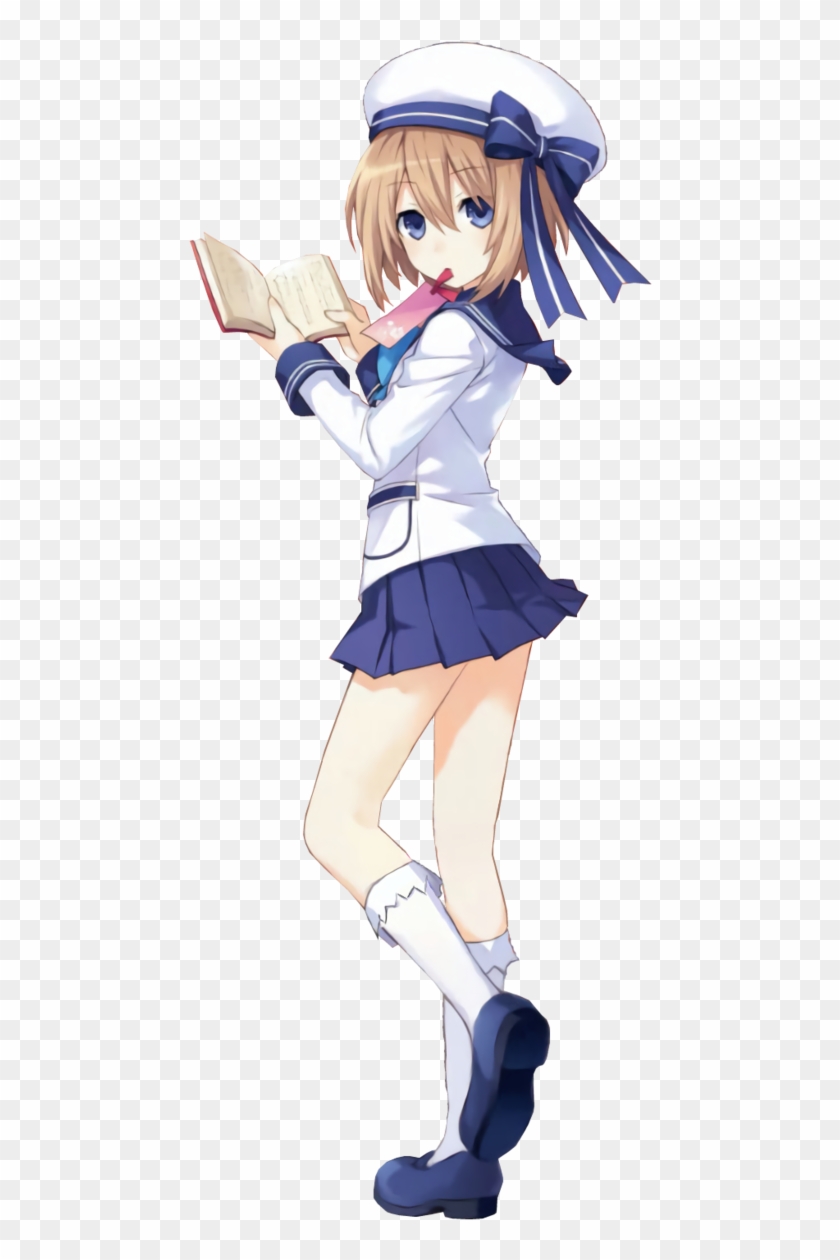 Blanc Schoolgirl Render - Hyperdimension Neptunia Haisukuru Pocketbook Type Smartphone #353701