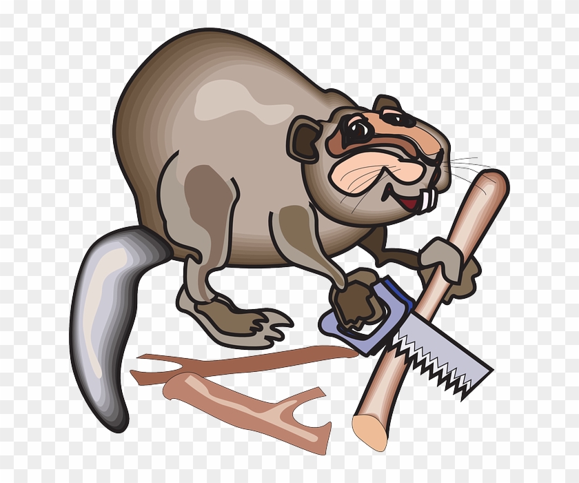 Busy, Cartoon, Saw, Beaver, Art, Animal, Business - Busy As A Beaver #354420