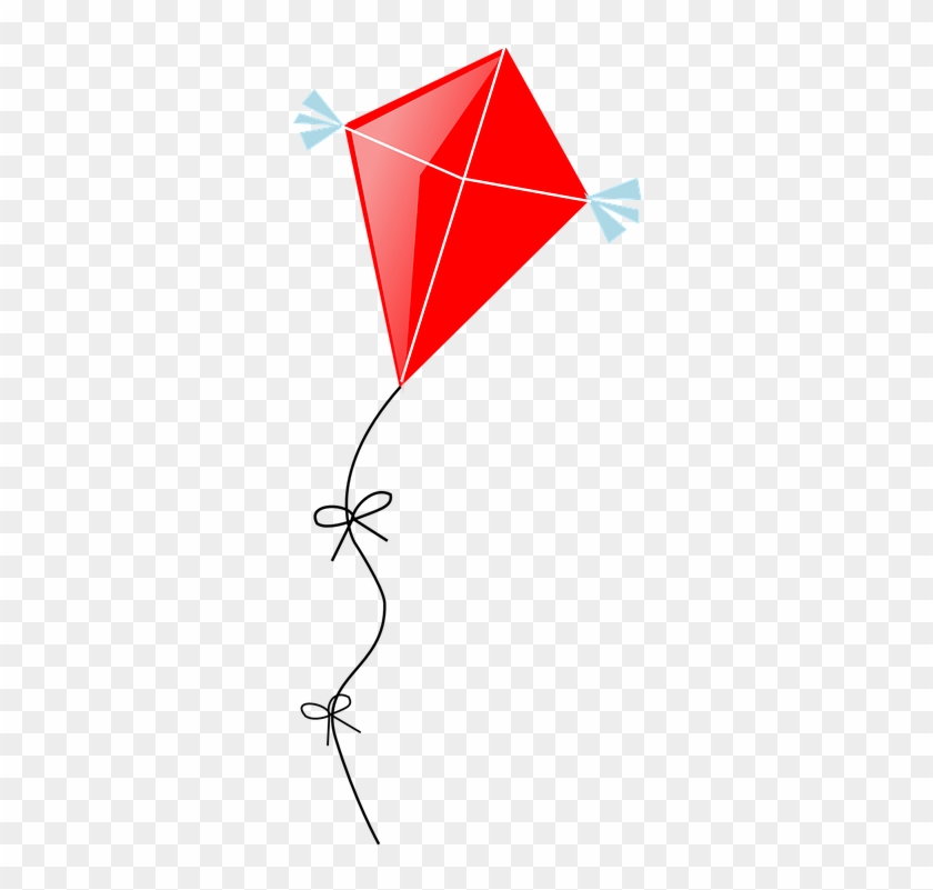 Small Flying Rainbow Colorful Fish Kite Fun Wind Summer - Red Kite Clipart #354888