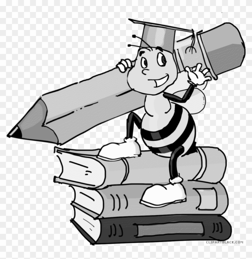 Spelling Bee Animal Free Black White Clipart Images - Clip Art #355048