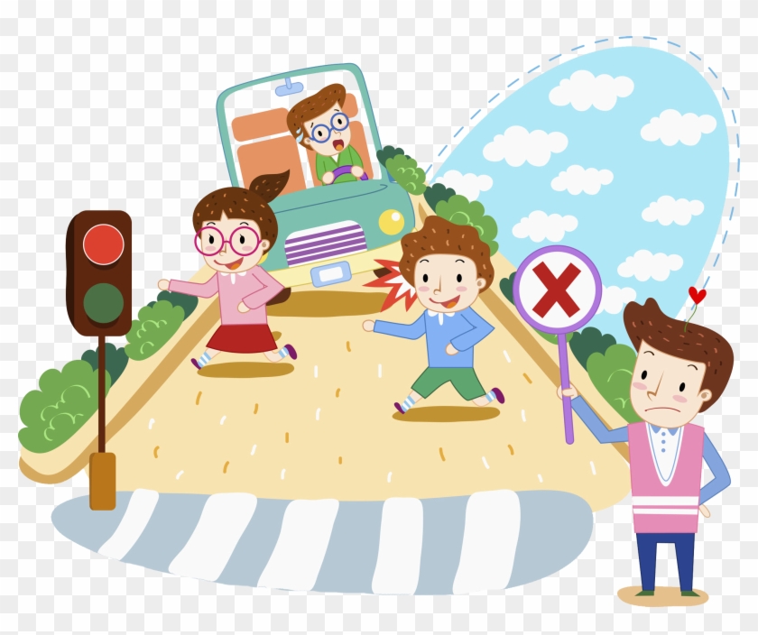 Child Safety Accident Traffic Collision School Zone - เด็ก ข้าม ถนน การ์ตูน #355064