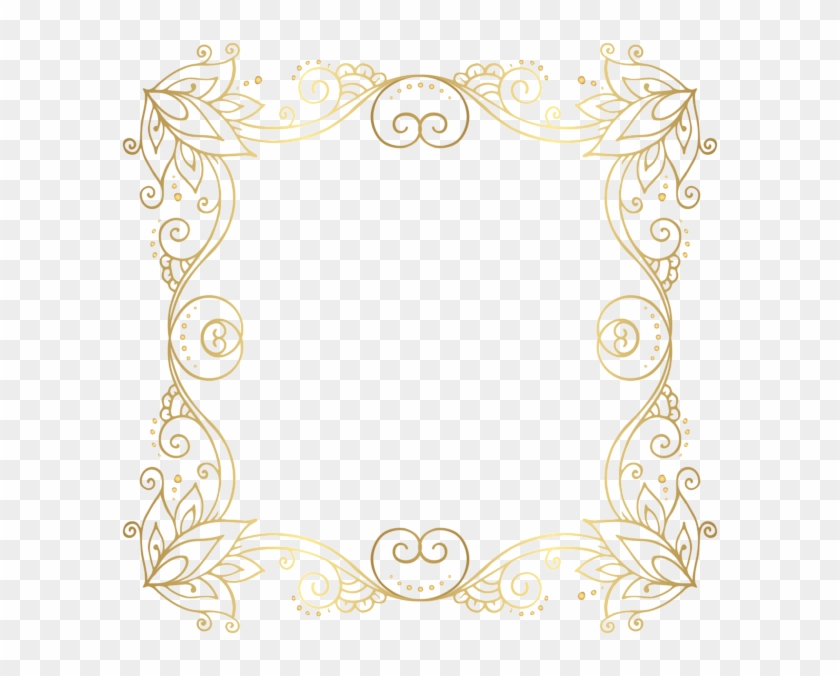 Gold Border Frame Png Clip Art Image - Curly Borders Gold Png #355866