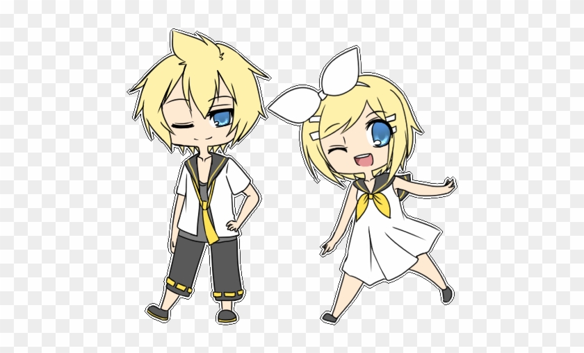 Rin And Len Chibi By Kawaii-miho - Rin And Len Chibi Drawing #356144