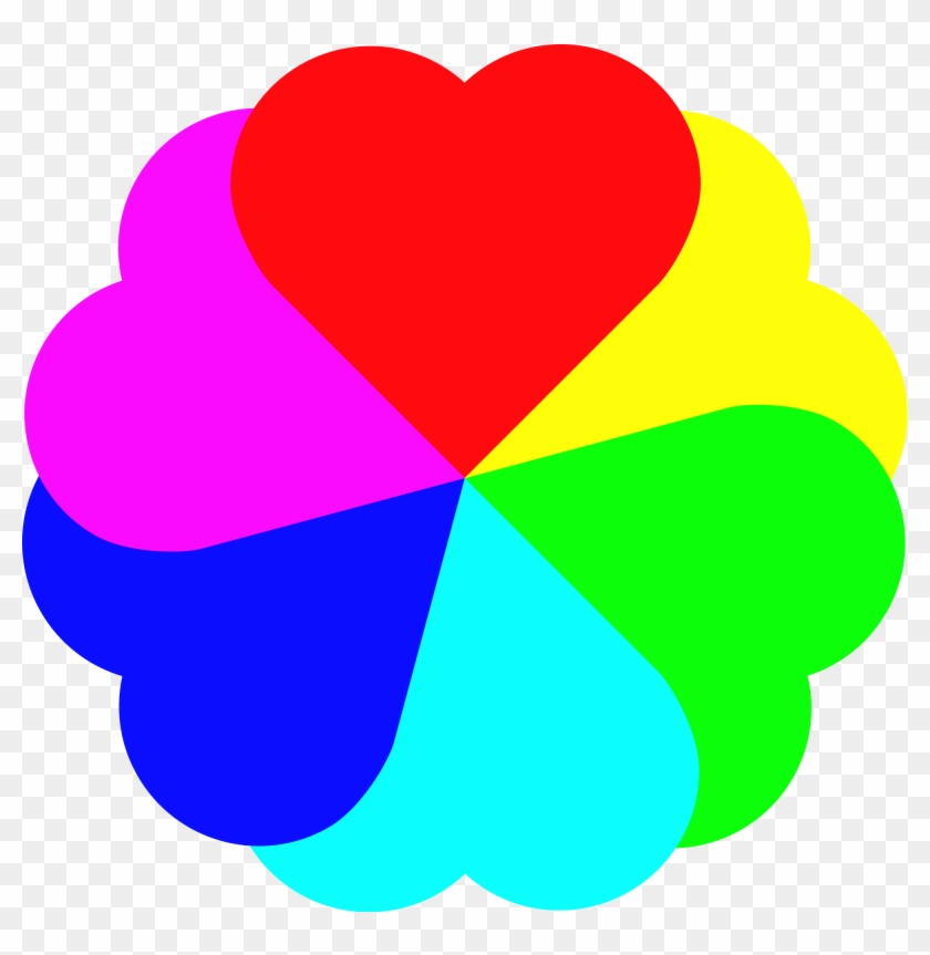 Rainbow Flower Cliparts 5, Buy Clip Art - Rainbow Love Heart Clipart #356832