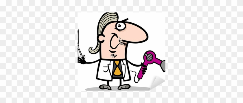Hairdresser Barber Cartoon Illustration Sticker • Pixers® - Barber Cartoon #357169