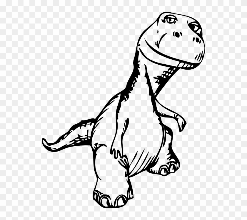 Dinosaur Clipart Black And White - Black And White Dinosaur #358463