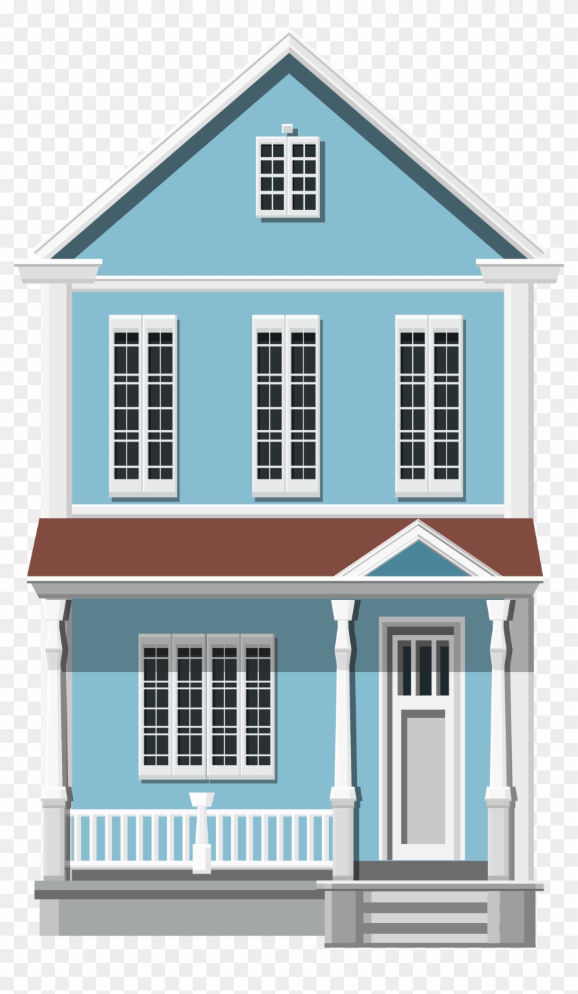 Blue House Png Clip Art - House #359613