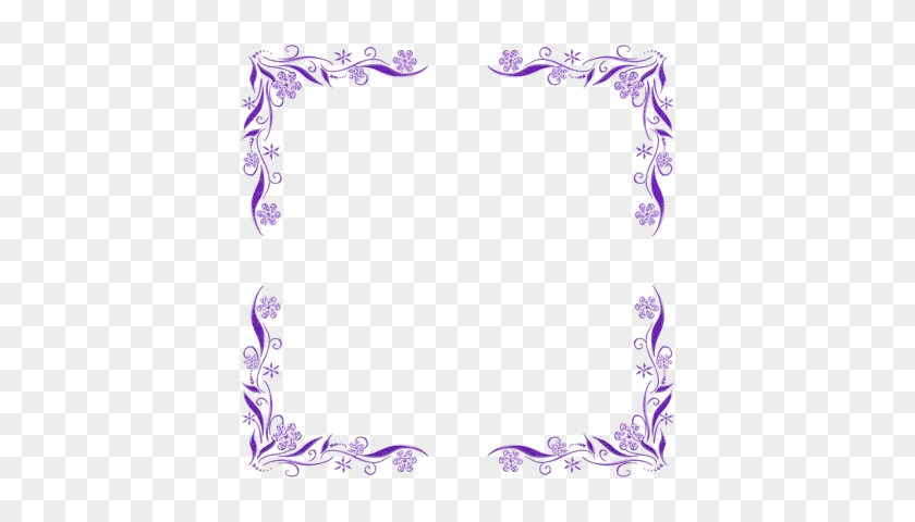 Purple Flower Frame - Bordes Para Word Png #360134