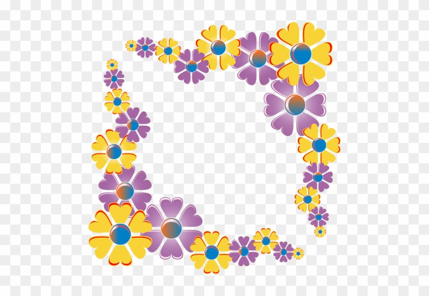 Forma De Marco De Flores - Flower Corner Border Png #360166