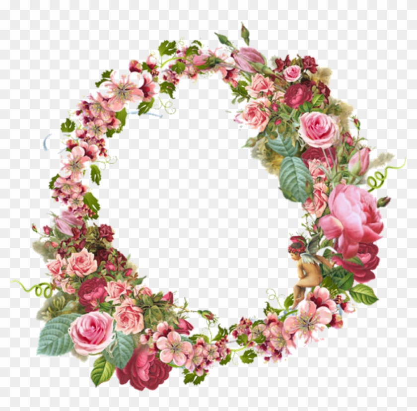 Vintage Gold And Silver Frame - Corona De Flores Vintage Png #360246