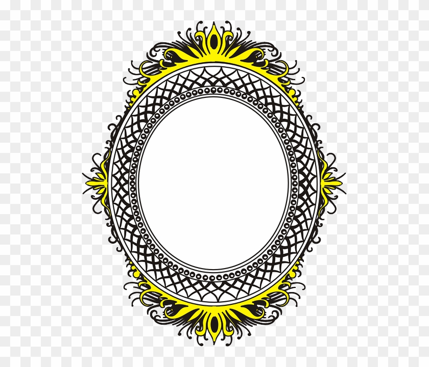 Medieval Frame, Flower, Round, Border, Free, Shape, - Bingkai Undangan Oval Png #360290