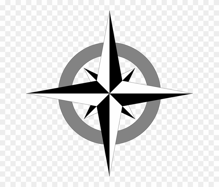 Wind Rose Cartography, Compass, Map, Compass Rose, - Simple Compass Rose Vector #360641