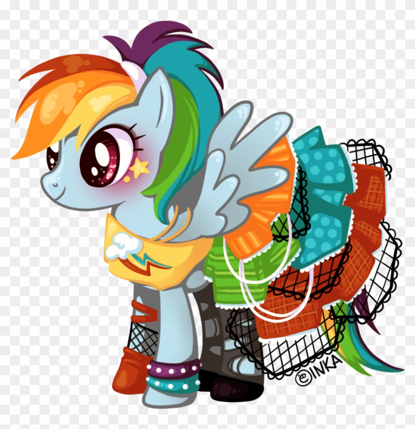 Rainbow Dash By Littlegreenfrog-d5pspkr - Rainbow Dash Punk Dress #361601