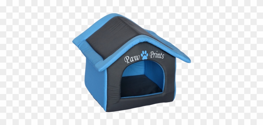 Casa Para Perros O Gatos Nobleza, 40cm De Alto, Acolchada - Casetta Paw Prints Grigio/blu 53 Cm #361733