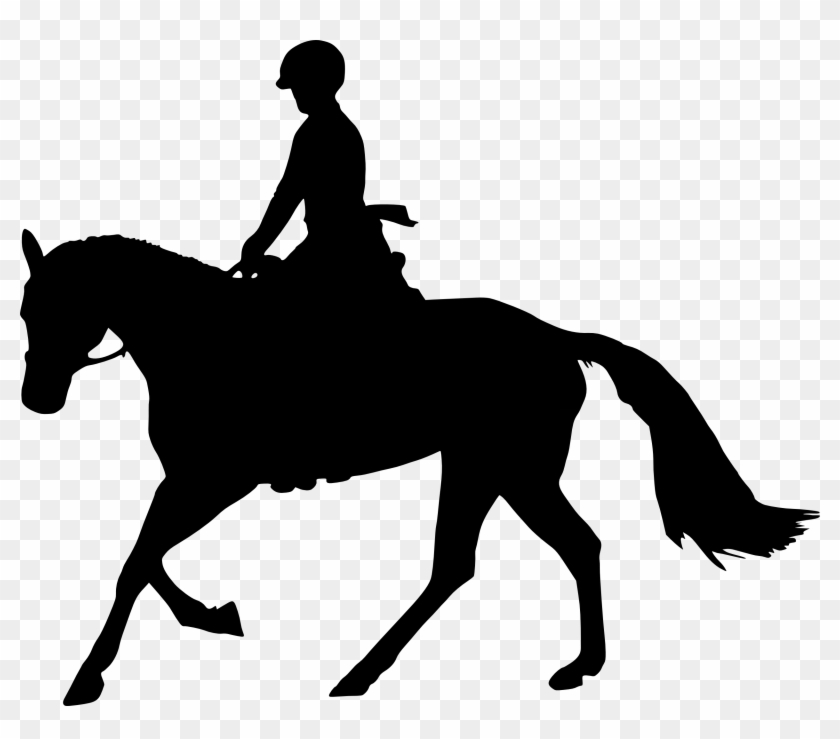 Horse Equestrian Silhouette Clip Art - Man On Horse Silhouette #364726