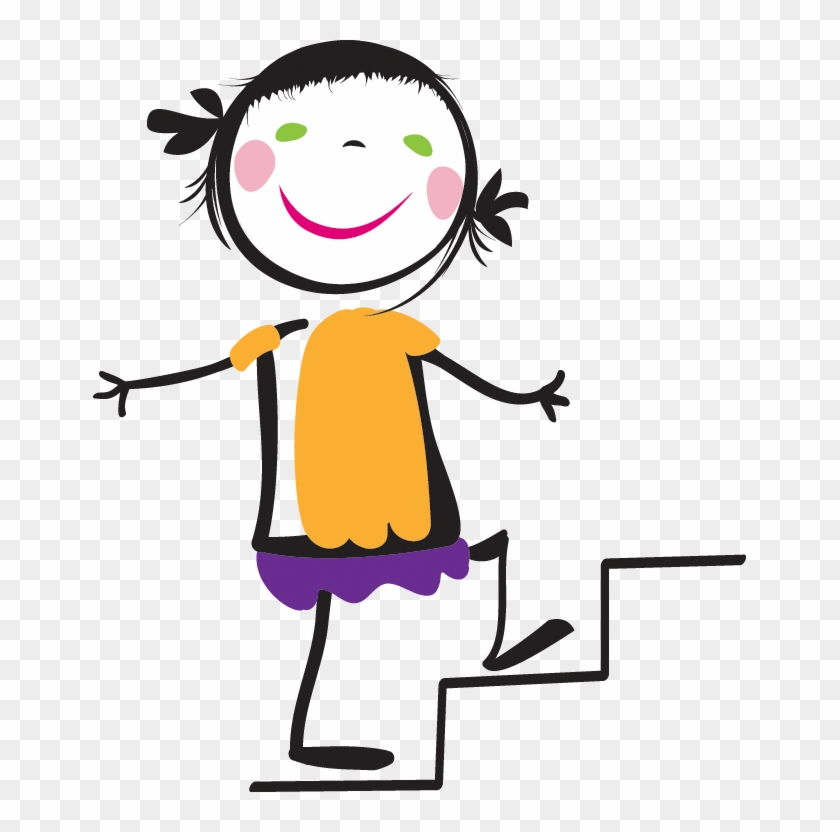 Woman Clipart Climbing Stair - Walking Up Stairs Cartoon #365827