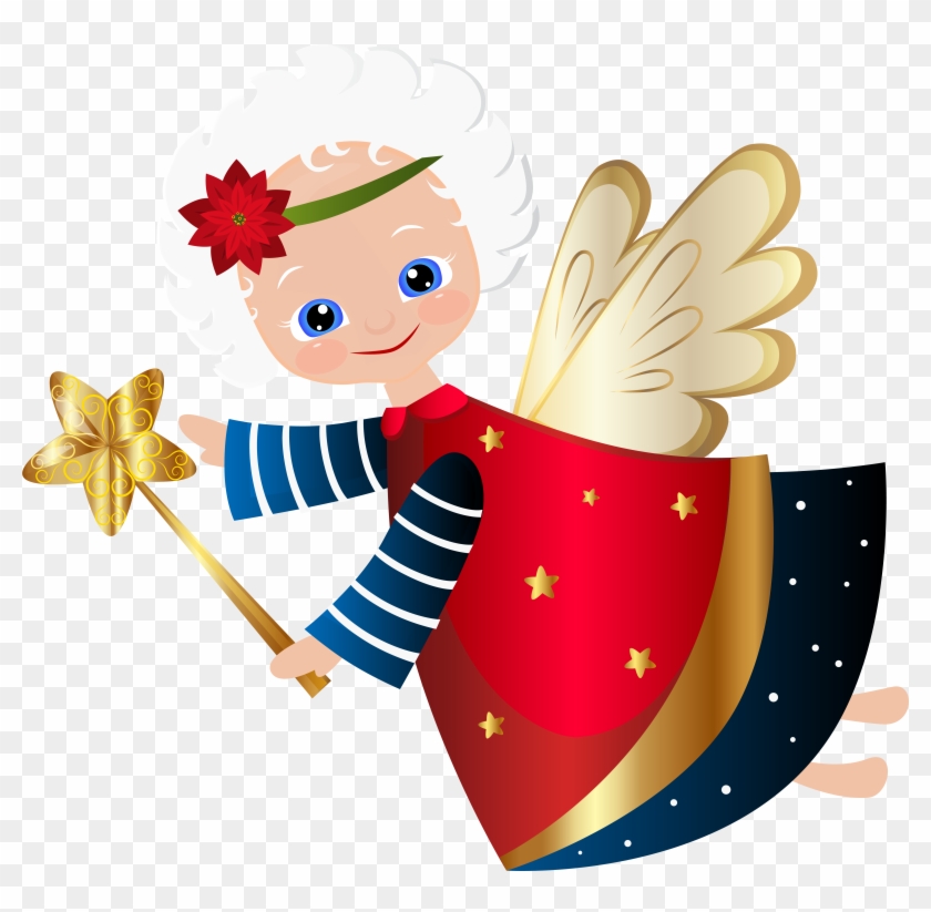 Cute Christmas Angel Transparent Png Clip Art Image - Angeles De Navidad Png #365869