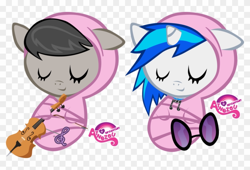 Newborn Octavia Vinyl Scratch Asleep By Atnezau - My Little Pony Dj Pon 3 Baby #369854