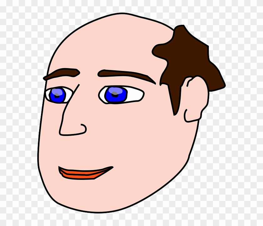 Head, People, Man, Human, Cartoon, Light, Hair, Bald - Man Without Hair Cartoon #370072
