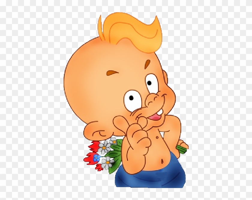 Cute Baby With Flowers Cartoon Clip Art Images Are - Картинки Ко Дню Матери #370535