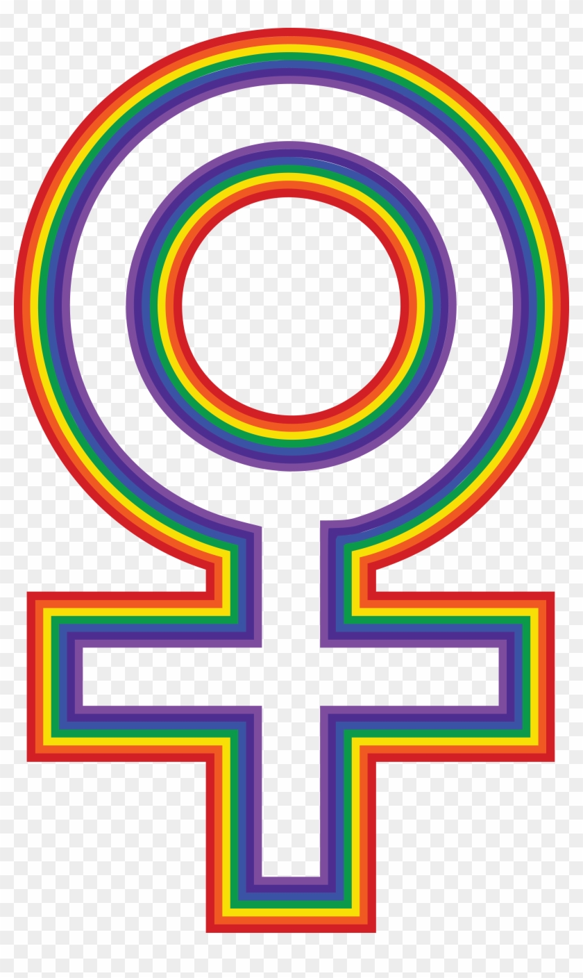Free Clipart Of A Rainbow Female Gender Symbol - Circle #371651