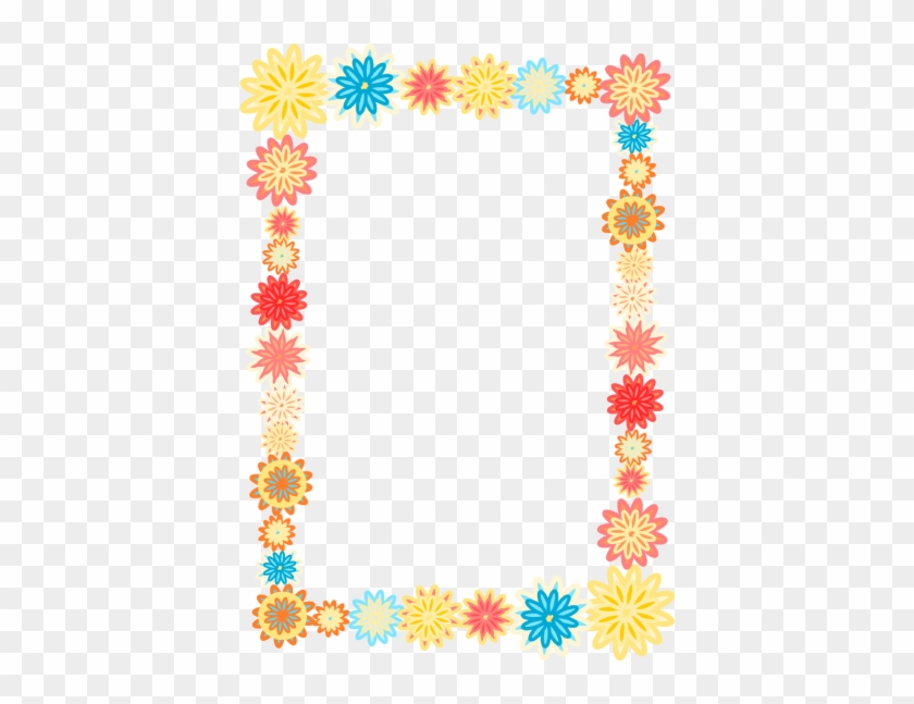 Digital Scrapbooking Flower Frames And Colorful Flower - Colorful Flower Borders And Frames #371827