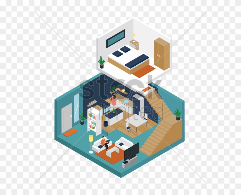 Isometric House V矢量图形 - Comics #372383