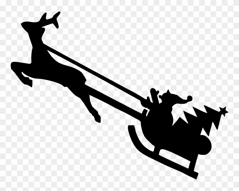 Clipart - Christmas Reindeer Silhouette #373063