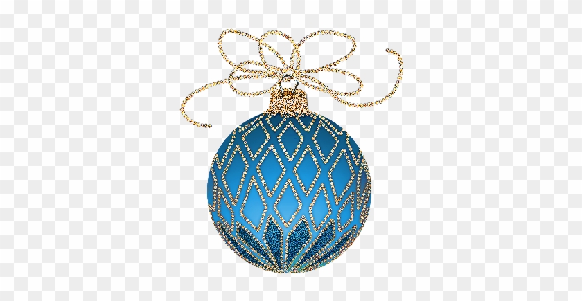 Christmas Ornament Clip Art - Gold And Blue Christmas Ornaments #374052