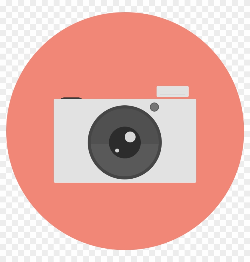 Flat Designed Circle Icon - 3d Photo Camera Vector #374661