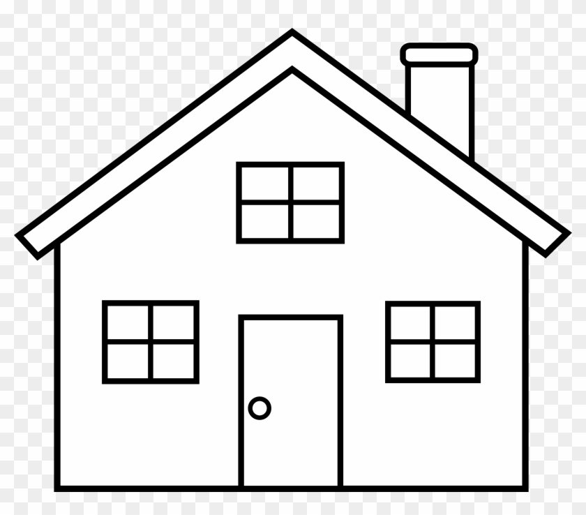 Cartoon House Outline - House Black And White #374710