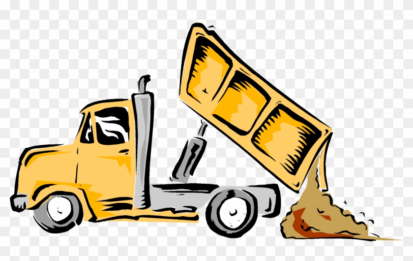 Pin Garbage Truck Clip Art Black And White - Cartoon Dump Truck Dumping #377791