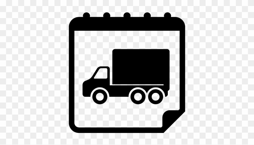 Moving Truck On Reminder Calendar Page Vector - Yufeng Scary Clown Mask For Adults For Halloween Party #378013