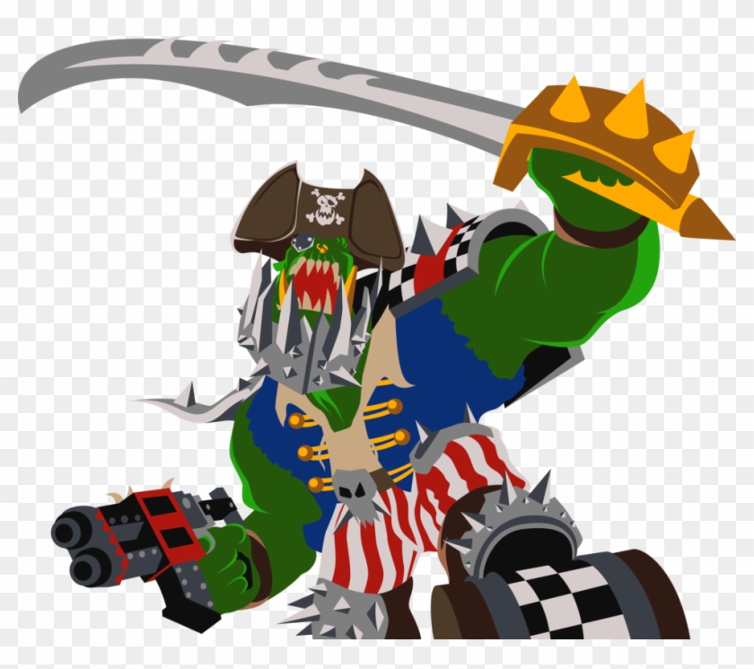 Ork Pirate Captain - Cartoon #378620