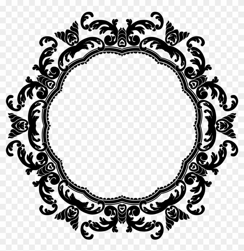 Floral Circle Border Png Image - Black Circle Border Png #378753