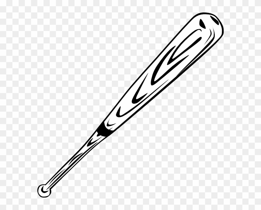 Baseball Bat Black And White Clipart - Baseball Bat Vector Png #379413
