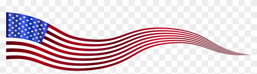 Wavy Usa Flag Banner Variation - American Flag Banner Clipart #380563