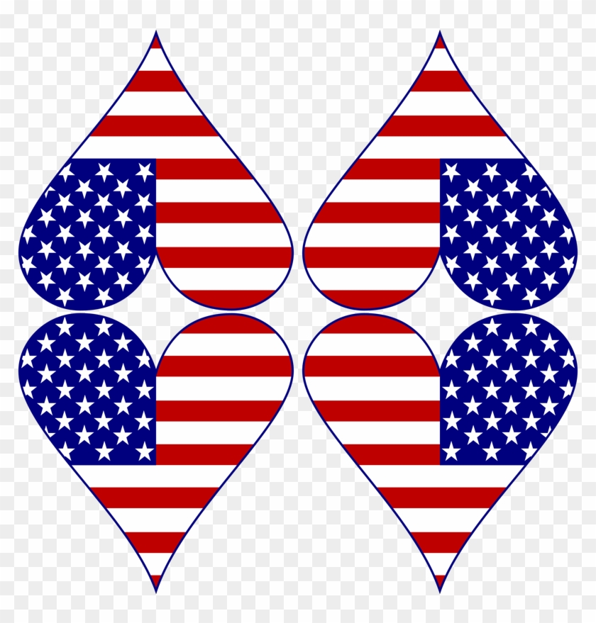 Usa Flag Heart Funky Blue With Border Wallpaper - Scooby Doo Fazendo Minha Festa #380889
