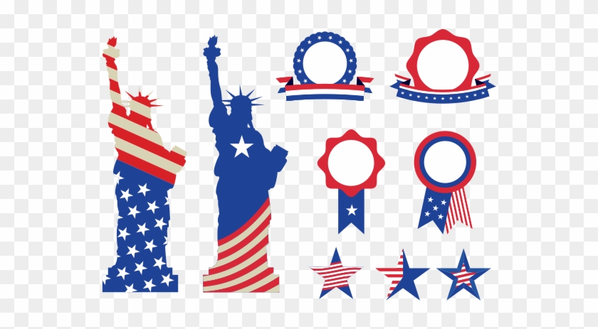 Usa Symbols And Badges Free Vector And Png - Statue Of Liberty #380896