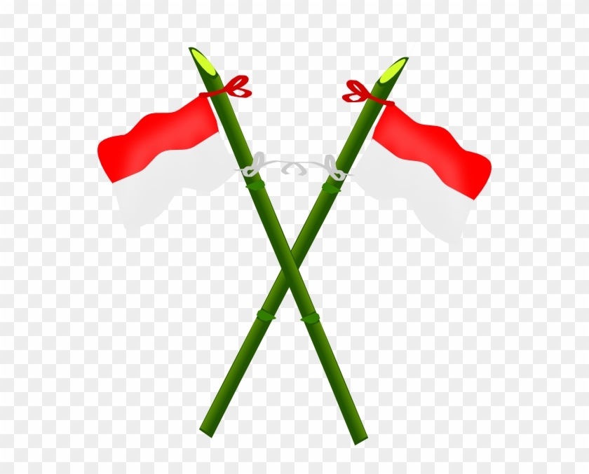 Bamboo And Indonesian Flag-2 Svg Clip Arts 564 X 597 - Indonesian Flag Clip Art #381629