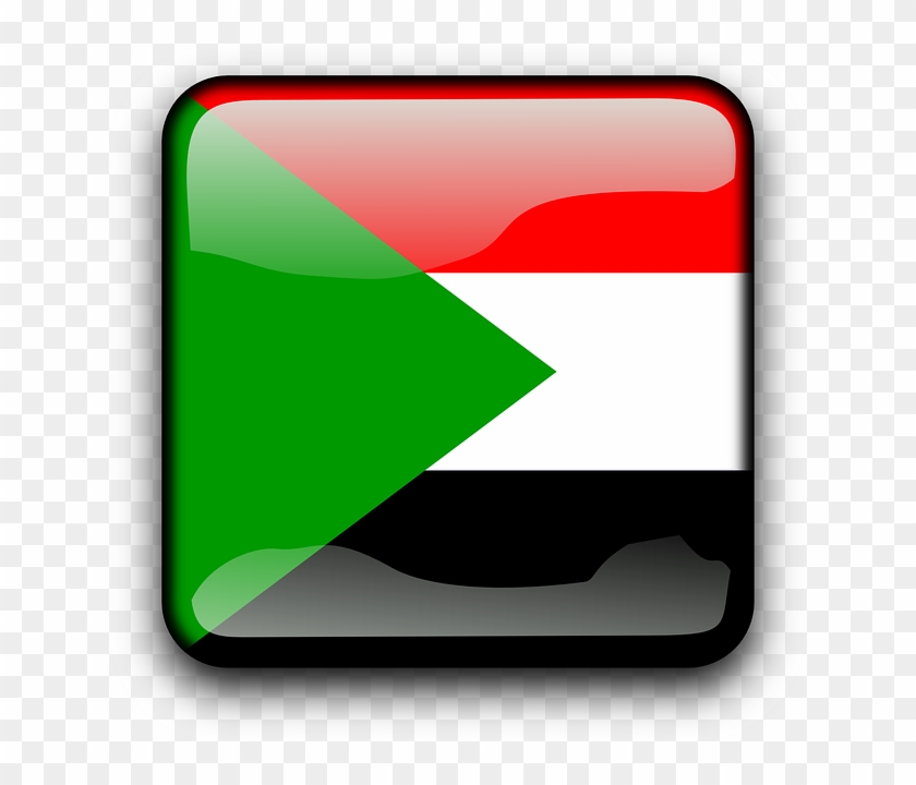 Button Sudan, Flag, Country, Nationality, Square, Button - Flag Of Sudan #381700