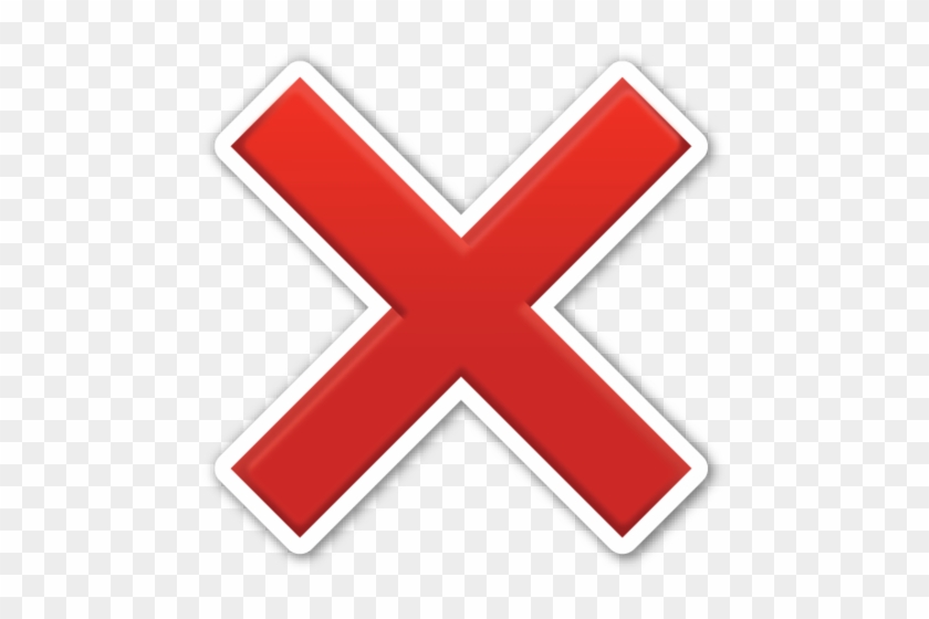 Free Red Cross Mark Png Transparent Images, Download - Emoji No #382243