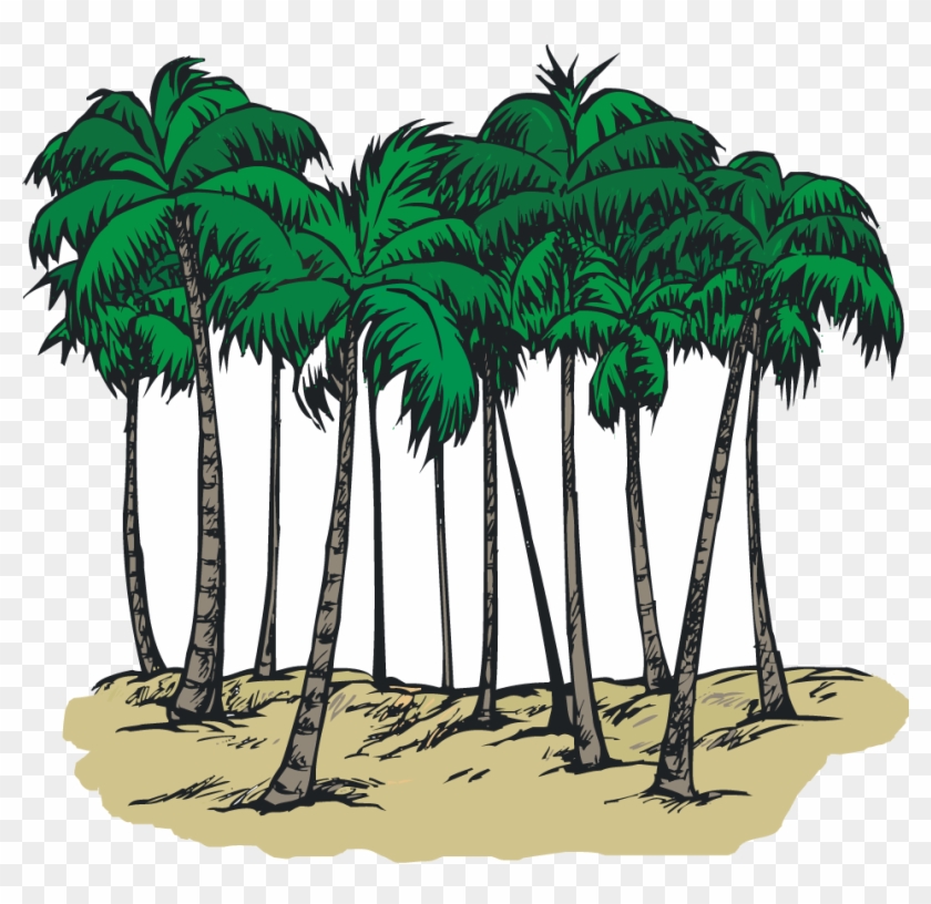 Palm Tree Clipart Group - Clipart Group Of Trees #383020
