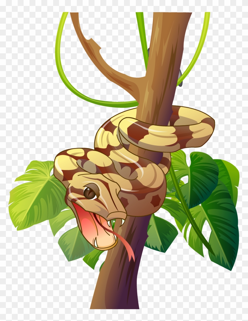 Vector Painted Tree Snake - Vector Painted Tree Snake #383219