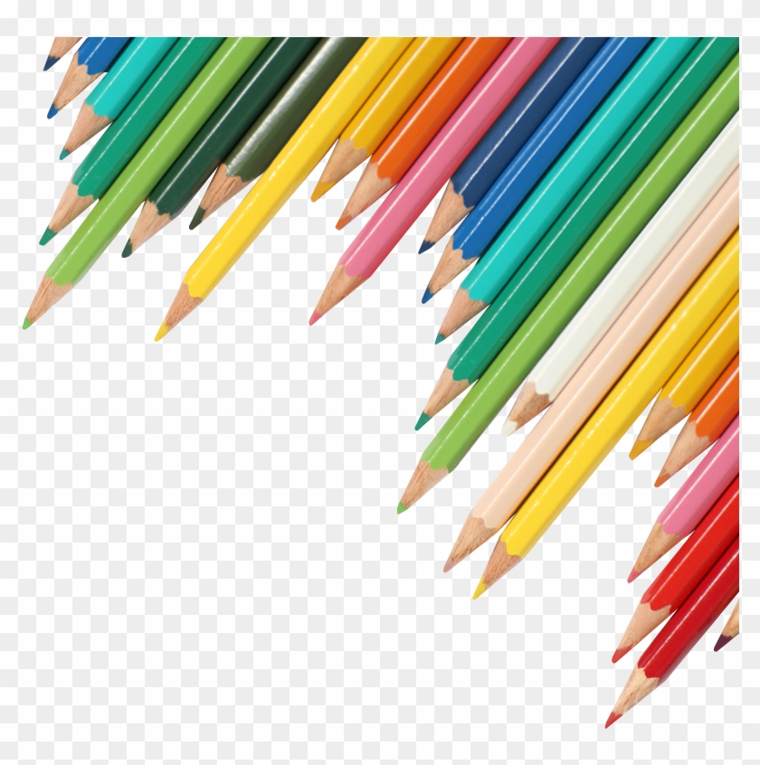 Awesome Background School Png With School Supplies - Coloured Pencils No Background #384856