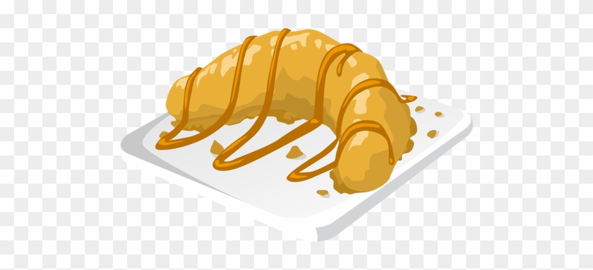 Vector Drawing Of Banana Dessert With Caramel Icing - Banana Dessert Vector #385383