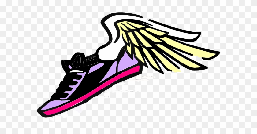 Pix For Track Shoes With Wings Clip Art Library - Running Shoe Clipart #61455