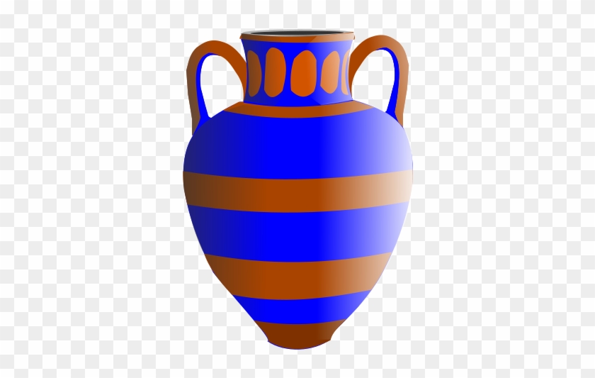 Old Fashioned Vase Blue And Brown - Vasen Clipart #62493